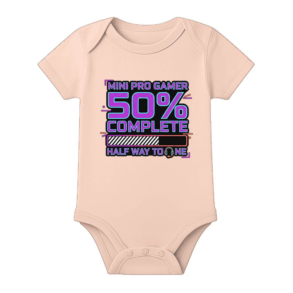 Half Birthday Infant Outfit Personalized Cotton - BABY PEACH - 0 - 3 Months (Chest 18")