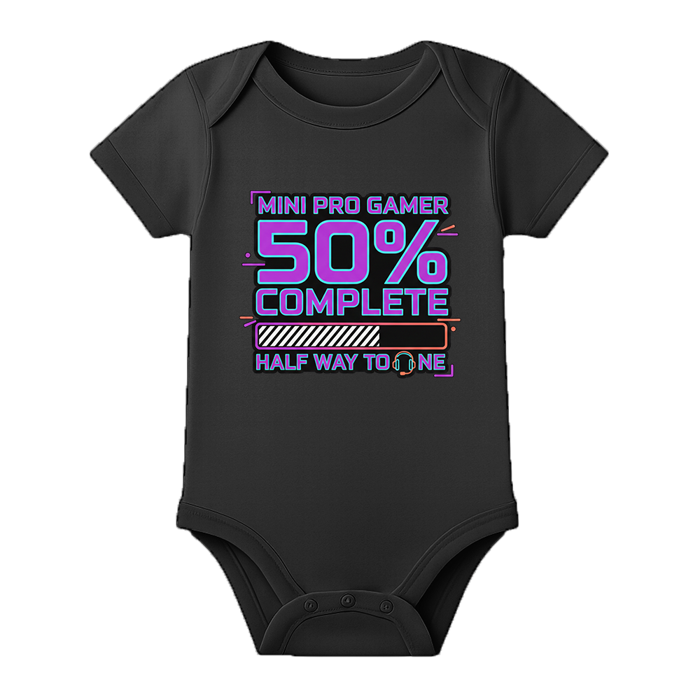 Half Birthday Infant Outfit Personalized Cotton - BLACK - 0 - 3 Months (Chest 18")