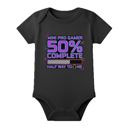 Half Birthday Infant Outfit Personalized Cotton - BLACK - 0 - 3 Months (Chest 18")