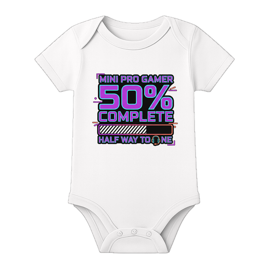 Half Birthday Infant Outfit Personalized Cotton - WHITE - 0 - 3 Months (Chest 18")