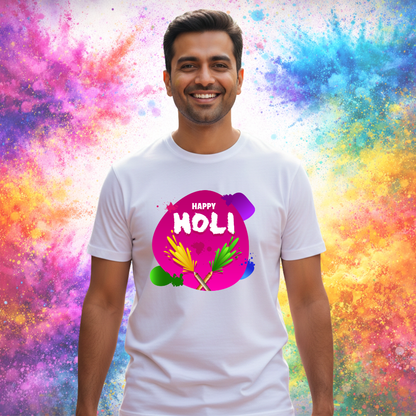 Holi White T-Shirt for Men Women Kids – Color Blast Edition