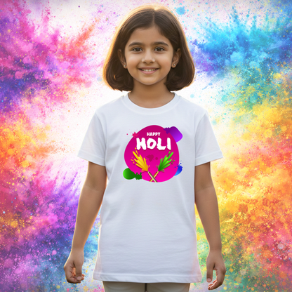 Holi White T-Shirt for Men Women Kids – Color Blast Edition
