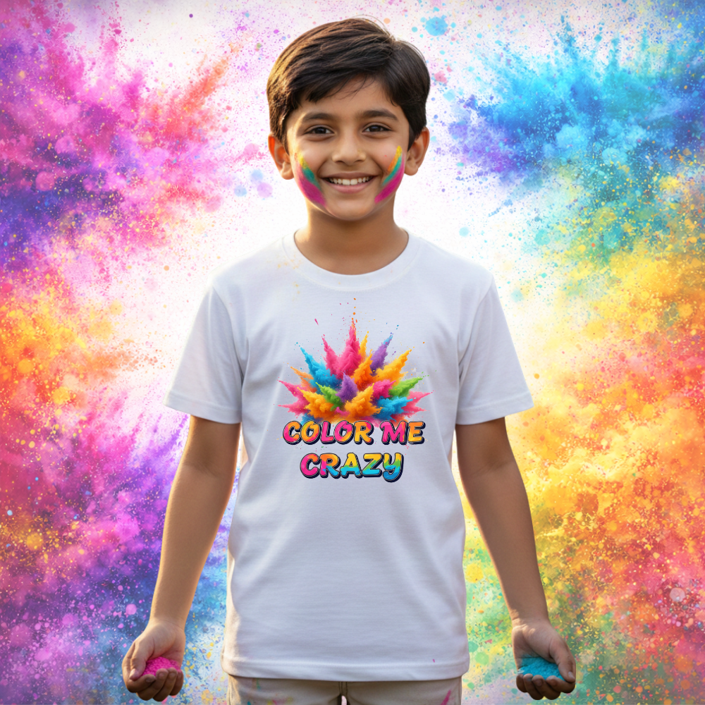Holi Ki T-Shirt for Men, Women & Kids – Color Splash Edition