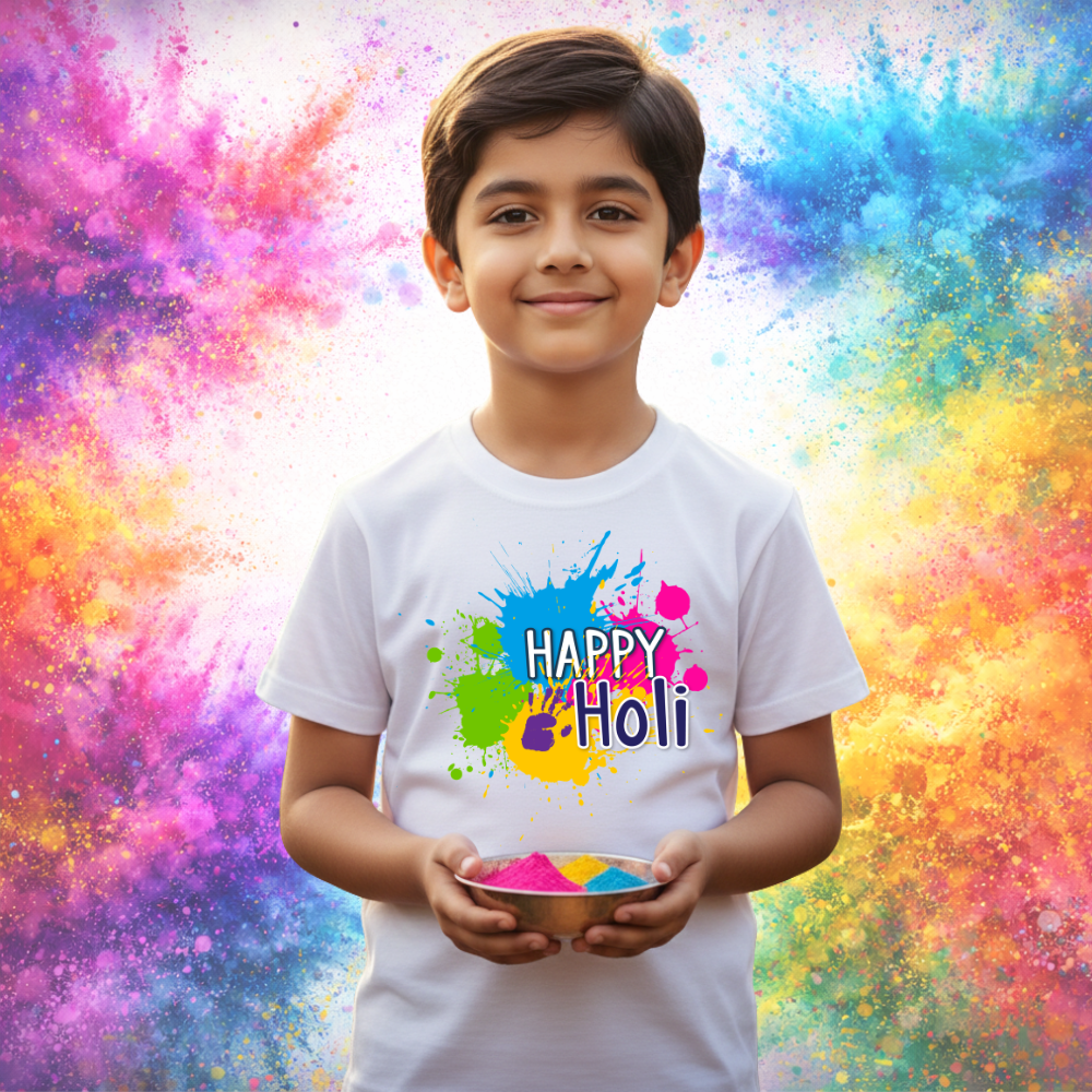 Holi Ki TShirt – Happy Holi Festival Print for All Ages