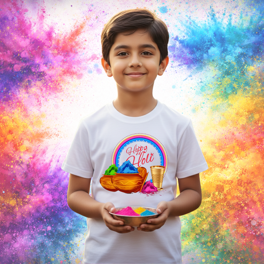 Holi Premium T-Shirt for Men Women Kids – Vibrant Edition