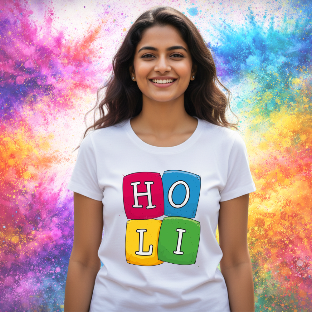 Holi Graphic Tee for Men Women Kids – Colorful Vibes Edition