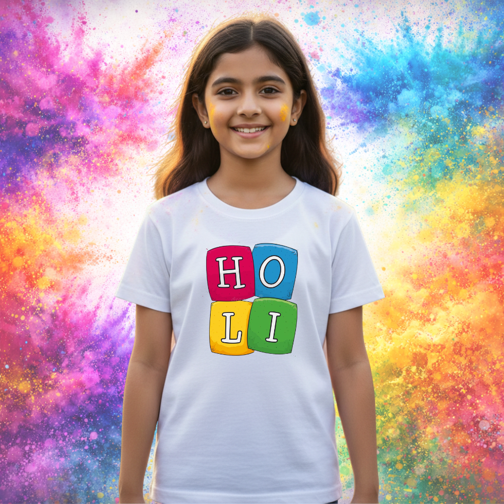 Holi Graphic Tee for Men Women Kids – Colorful Vibes Edition