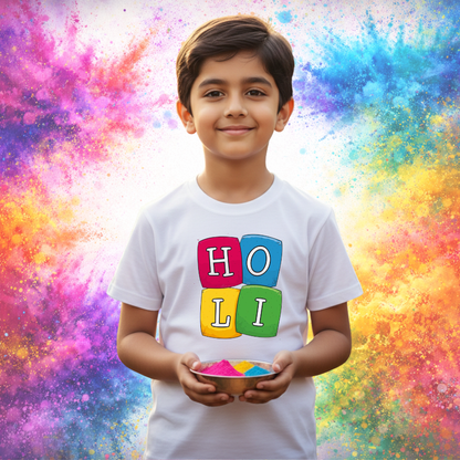 Holi Graphic Tee for Men Women Kids – Colorful Vibes Edition