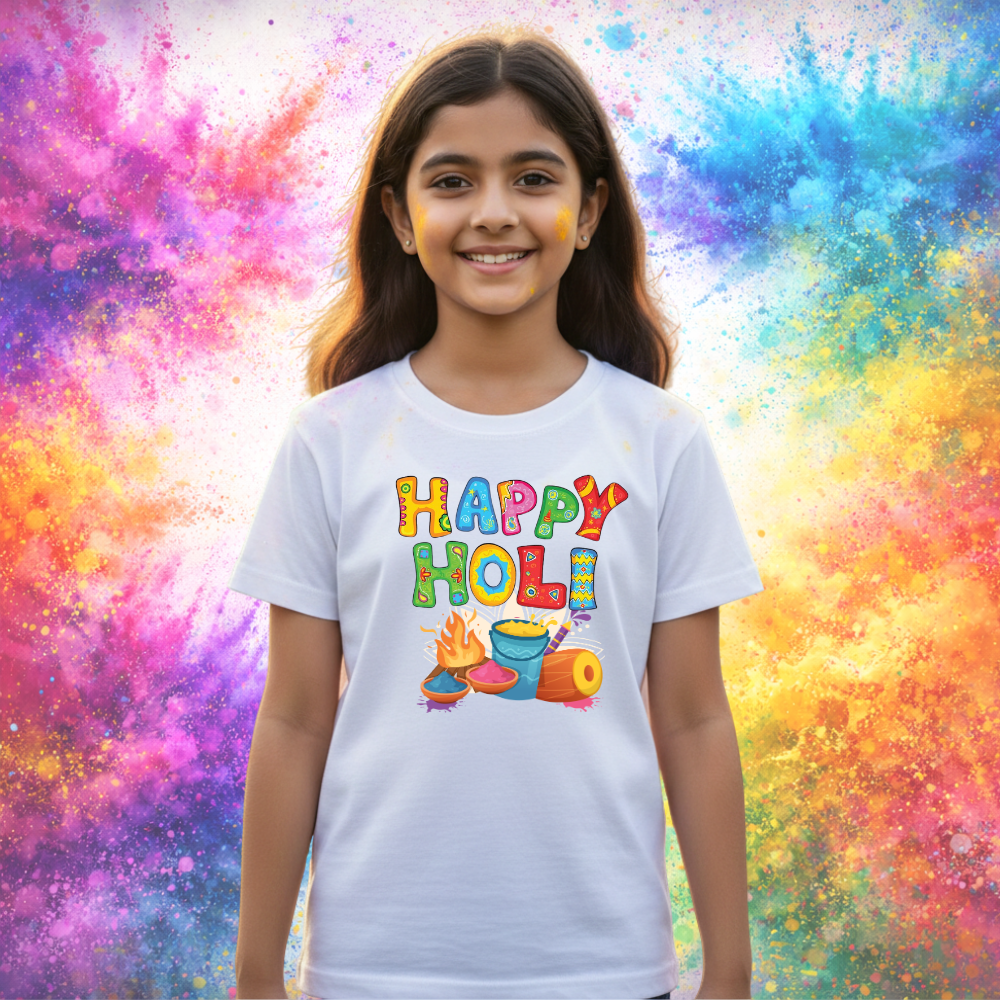 Happy Holi Ki TShirt for Family, Friends & Couples