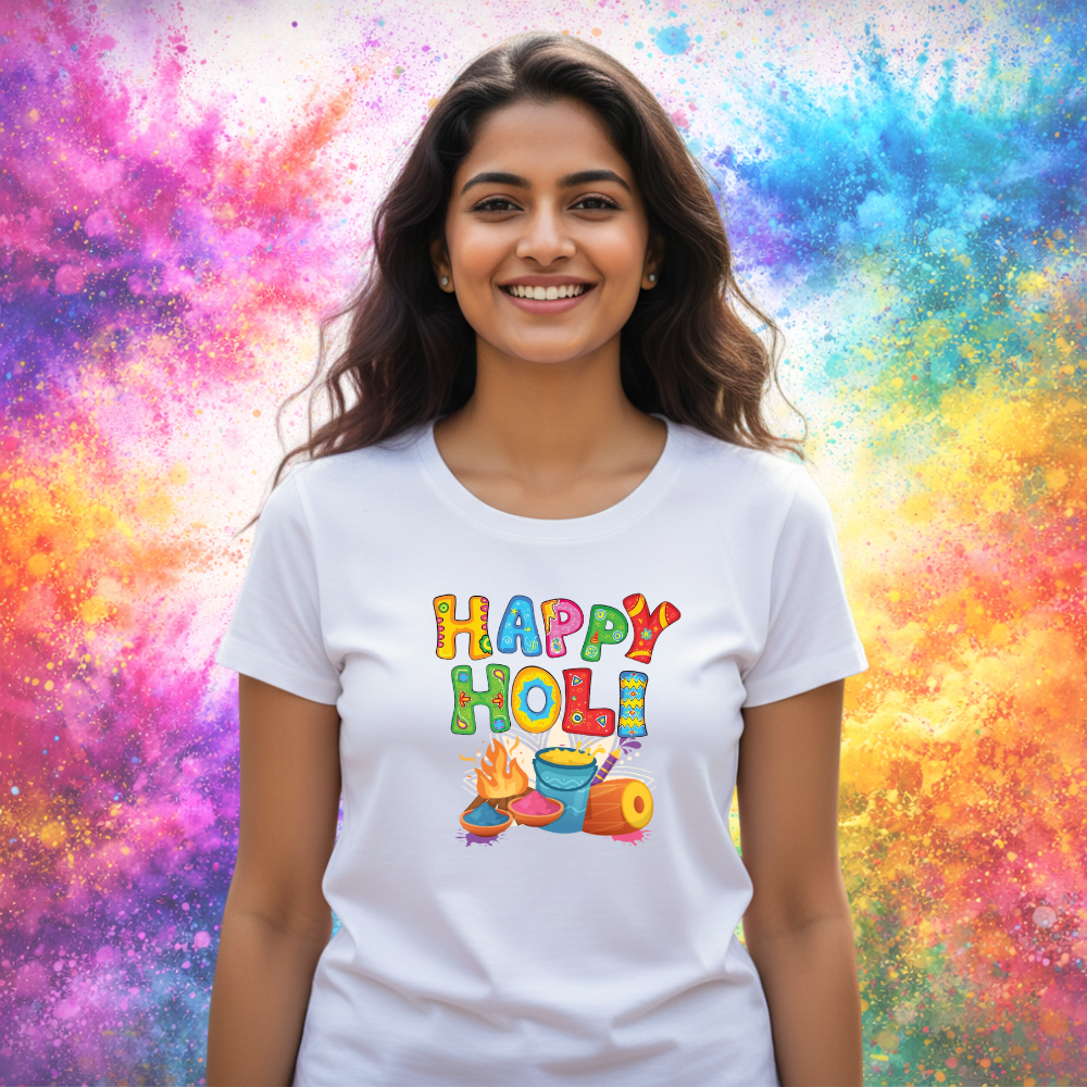 Happy Holi Ki TShirt for Family, Friends & Couples