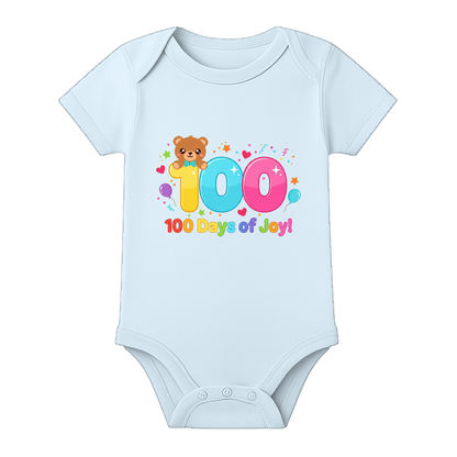 100 Days Baby Romper Cute Milestone Outfit for Baby Boy and Girl - BABY SKY - 0 - 3 Months (Chest 18")