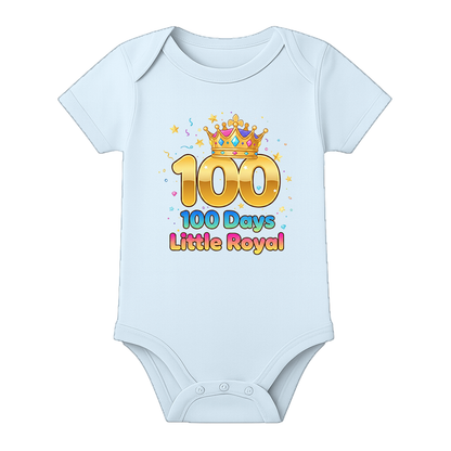 100th Day Celebration Romper Soft Cotton Baby Outfit - BABY SKY - 0 - 3 Months (Chest 18")
