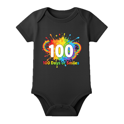 100 Days Completed Baby Romper Indian Celebration Special - BLACK - 0 - 3 Months (Chest 18")