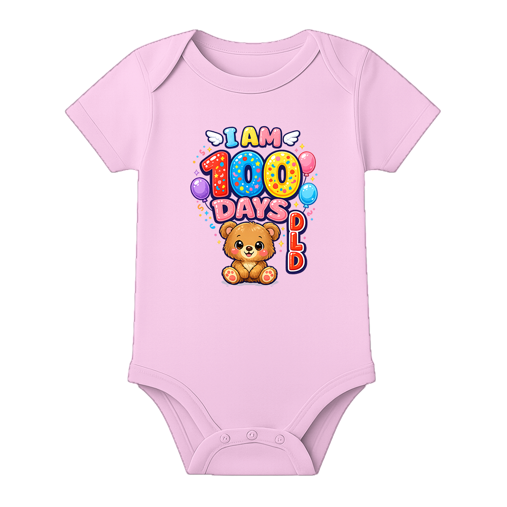 100 Days Baby Romper for Photoshoot and Function - BABY PINK - 0 - 3 Months (Chest 18")