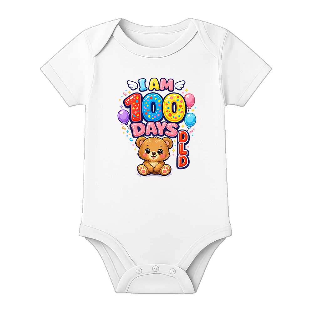 100 Days Baby Romper for Photoshoot and Function - WHITE - 0 - 3 Months (Chest 18")