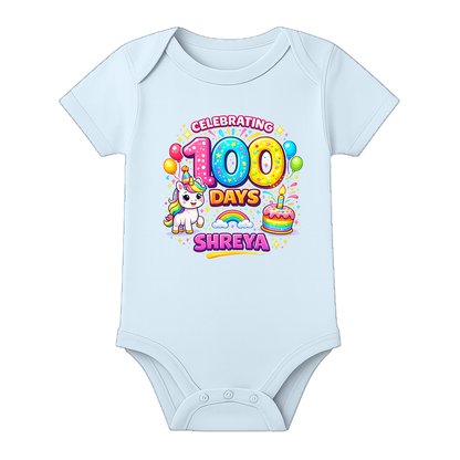 100 Days Old Baby Romper Soft Cotton Outfit - BABY SKY - 0 - 3 Months (Chest 18")