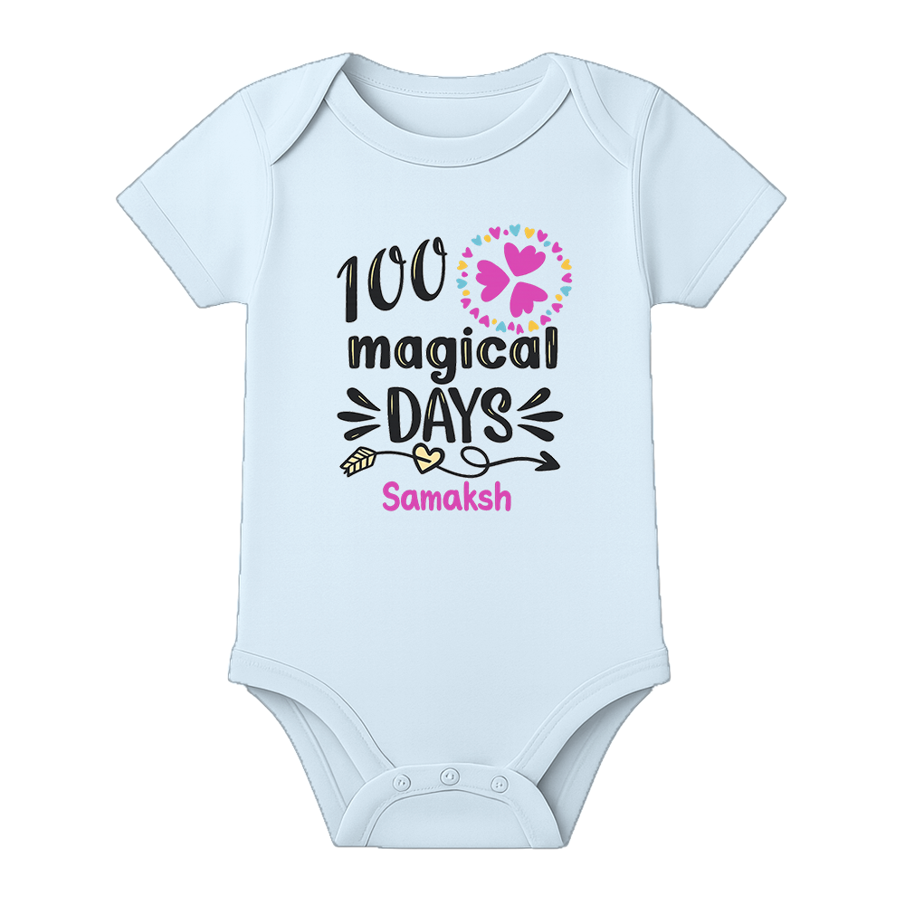 100 Days Baby Boy Onesie Celebration Wear - BABY SKY - 0 - 3 Months (Chest 18")