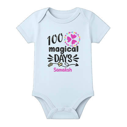 100 Days Baby Boy Onesie Celebration Wear - BABY SKY - 0 - 3 Months (Chest 18")