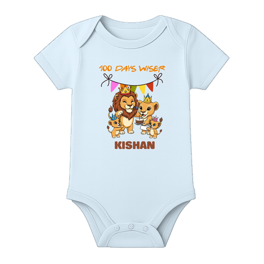 100 Days Ceremony Baby Onesie Comfortable Fit - BABY SKY - 0 - 3 Months (Chest 18")