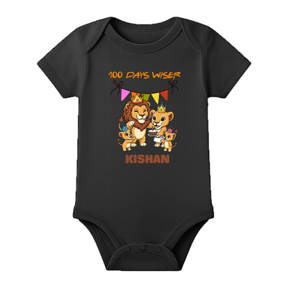 100 Days Ceremony Baby Onesie Comfortable Fit - BLACK - 0 - 3 Months (Chest 18")