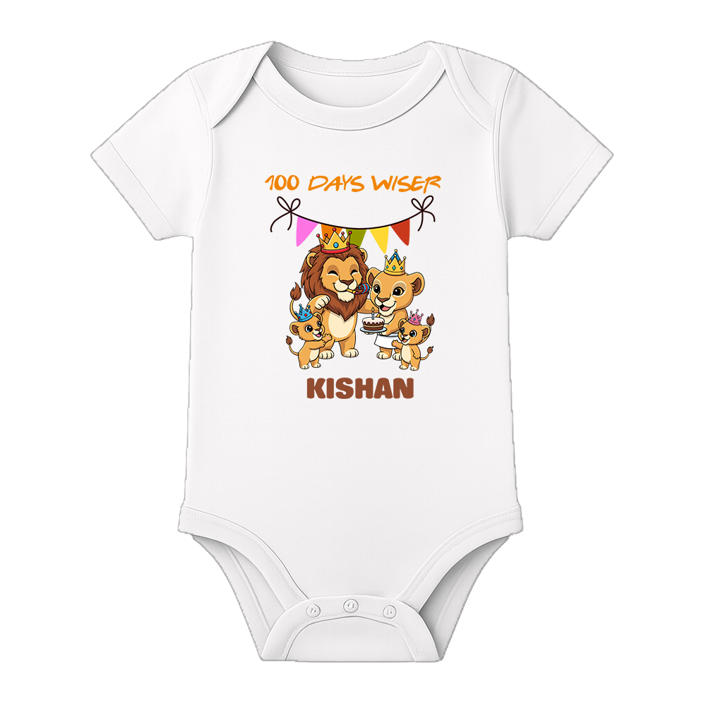 100 Days Ceremony Baby Onesie Comfortable Fit - WHITE - 0 - 3 Months (Chest 18")