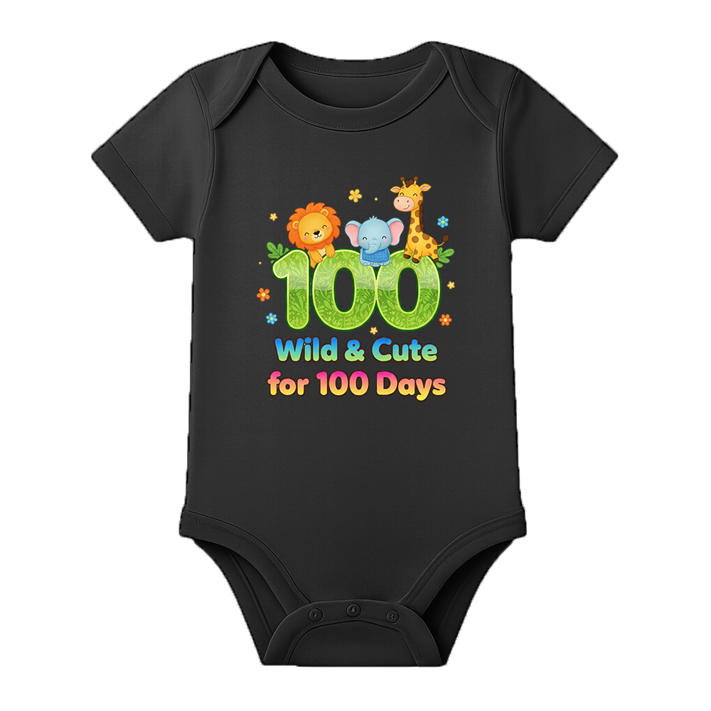 100 Days Function Special Baby Onesie India - BLACK - 0 - 3 Months (Chest 18")