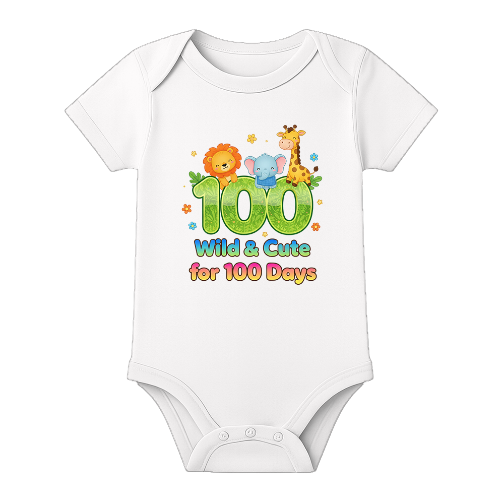 100 Days Function Special Baby Onesie India - WHITE - 0 - 3 Months (Chest 18")