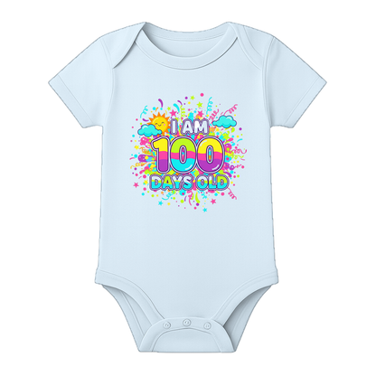 100 Days Infant Romper Lightweight Cotton Wear - BABY SKY - 0 - 3 Months (Chest 18")