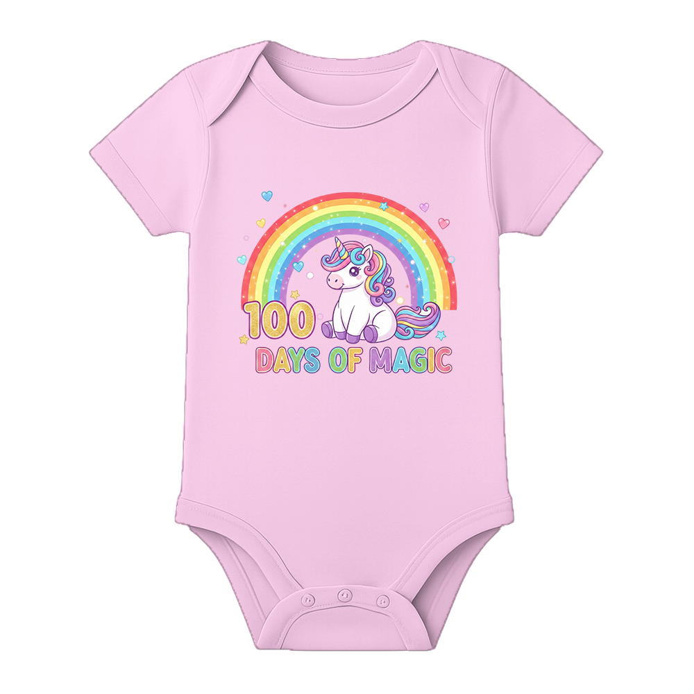 100 Days Celebration Onesie for Baby Boy India - BABY PINK - 0 - 3 Months (Chest 18")