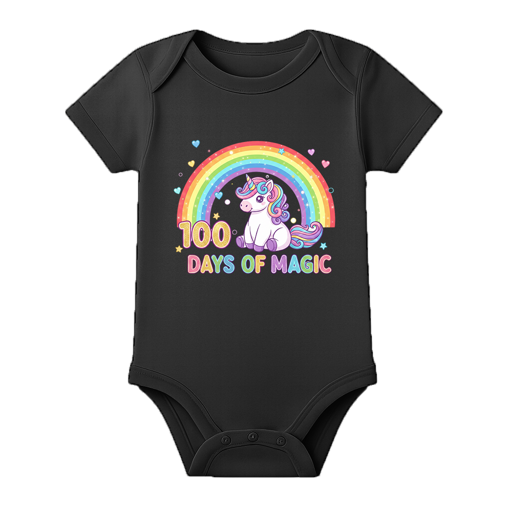 100 Days Celebration Onesie for Baby Boy India - BLACK - 0 - 3 Months (Chest 18")