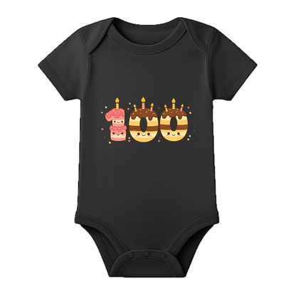 Happy 100 Days Baby Romper Special Function Wear - BLACK - 0 - 3 Months (Chest 18")
