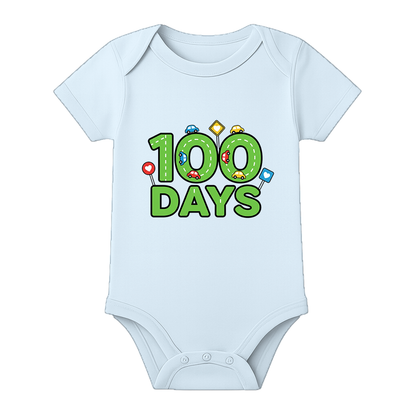 Baby 100 Days Ceremony Outfit Soft Comfortable Romper - BABY SKY - 0 - 3 Months (Chest 18")