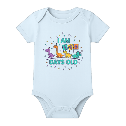 Hundred Days Baby Romper Cute Printed Design - BABY SKY - 0 - 3 Months (Chest 18")