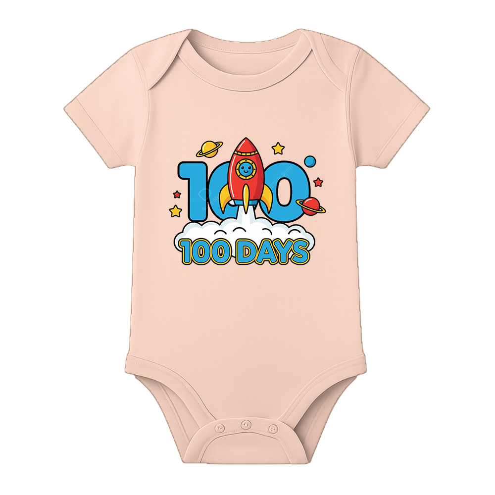 100 Days Baby Special Bodysuit for Photoshoot - BABY PEACH - 0 - 3 Months (Chest 18")