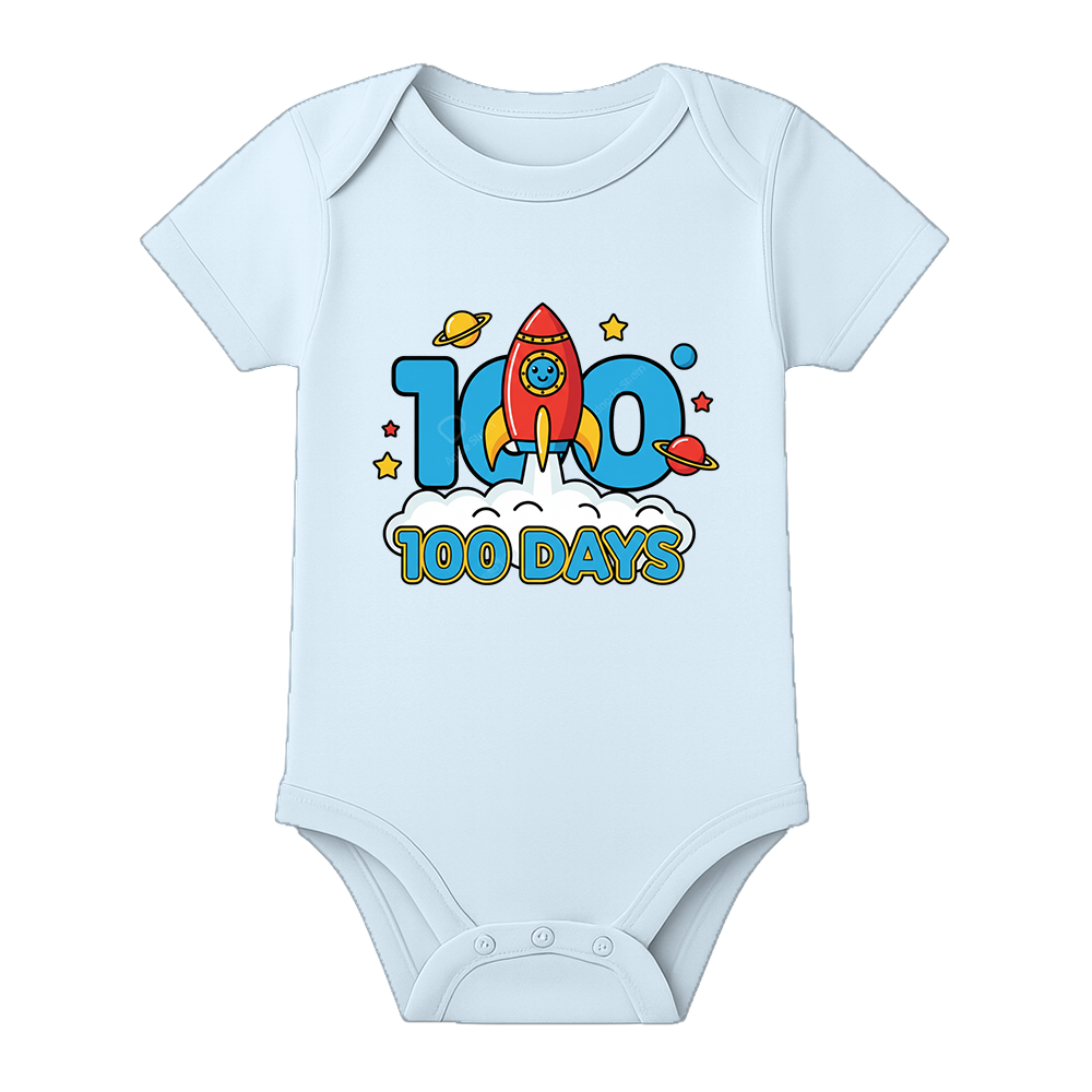 100 Days Baby Special Bodysuit for Photoshoot - BABY SKY - 0 - 3 Months (Chest 18")
