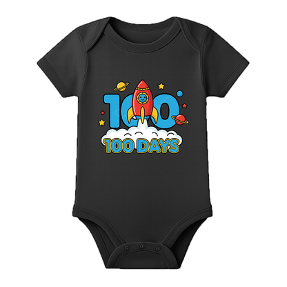 100 Days Baby Special Bodysuit for Photoshoot - BLACK - 0 - 3 Months (Chest 18")