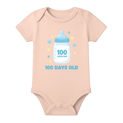 100 Days Complete Infant Romper Breathable Cotton - BABY PEACH - 0 - 3 Months (Chest 18")