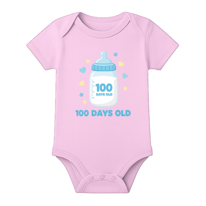 100 Days Complete Infant Romper Breathable Cotton - BABY PINK - 0 - 3 Months (Chest 18")