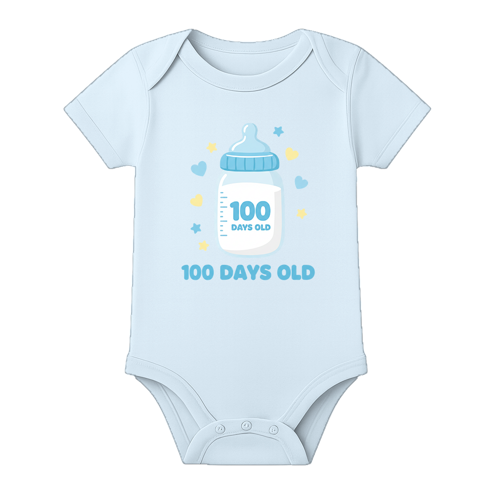 100 Days Complete Infant Romper Breathable Cotton - BABY SKY - 0 - 3 Months (Chest 18")