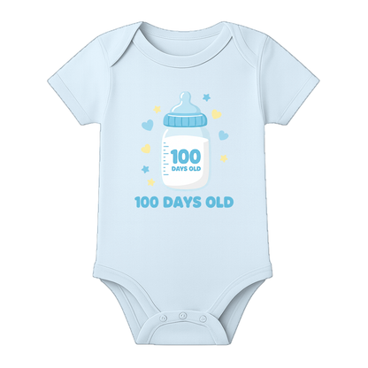 100 Days Complete Infant Romper Breathable Cotton - BABY SKY - 0 - 3 Months (Chest 18")