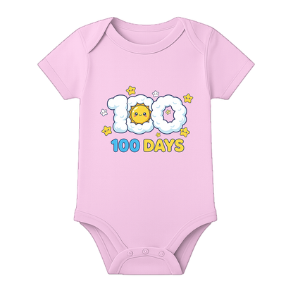 100 Days Baby Welcome Ceremony Romper India - BABY PINK - 0 - 3 Months (Chest 18")