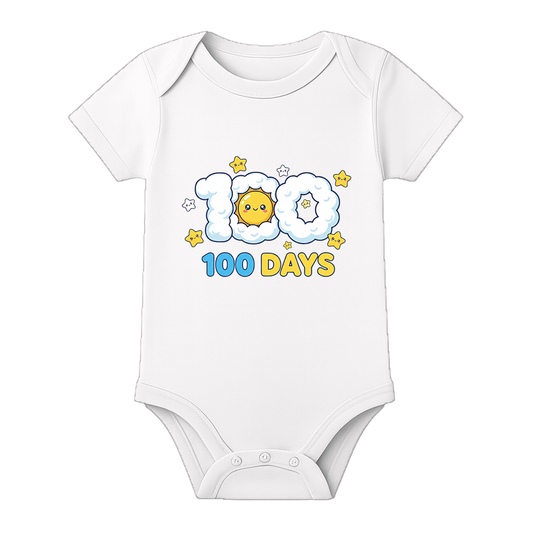 100 Days Baby Welcome Ceremony Romper India - WHITE - 0 - 3 Months (Chest 18")
