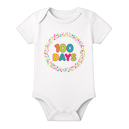 100 Days Tiny Milestone Romper for Newborn - WHITE - 0 - 3 Months (Chest 18")