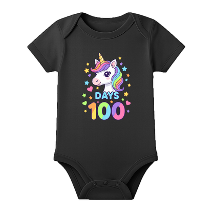 100 Days Baby Memory Photoshoot Outfit Cotton Onesie - BLACK - 0 - 3 Months (Chest 18")