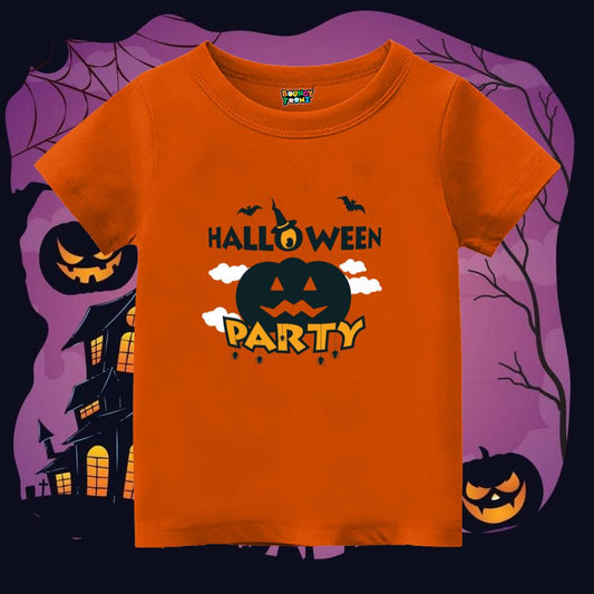 Halloween Party Orange Kids Tshirt