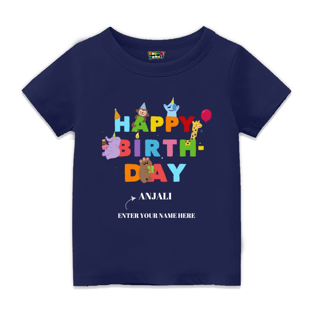 Happy Birthday Jungle Theme Kids Tshirts