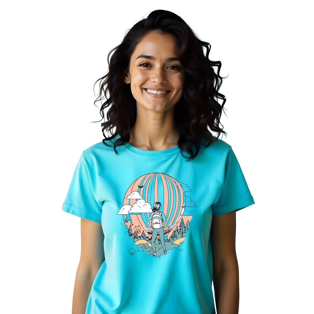 Soaring High - Parachute Design Women Casual Printed Tees