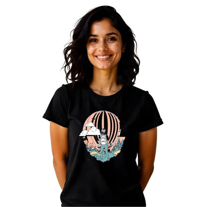 Soaring High - Parachute Design Women Casual Printed Tees