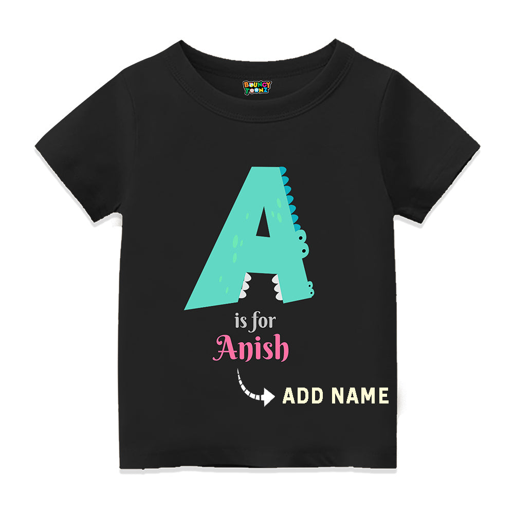 Personalised Alphabet A Tshirt for Kids