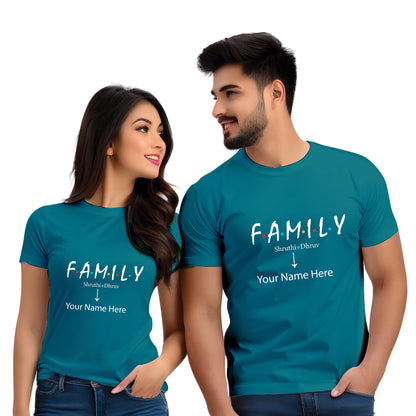 Family Names Customised Couple Tshirts